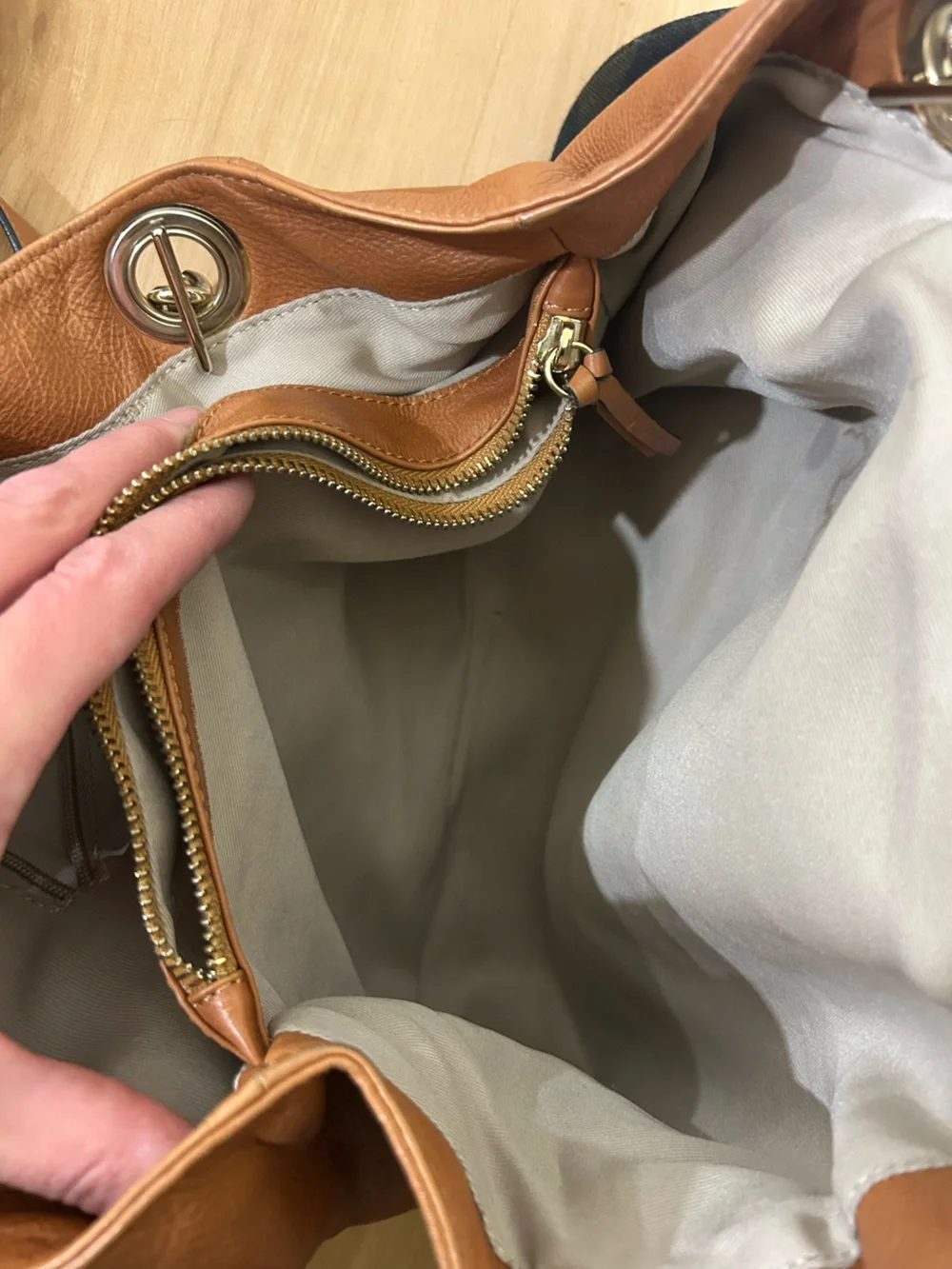 Valentino by Mario Valentino Luisa Italian Tan Brown Shoulder Bag